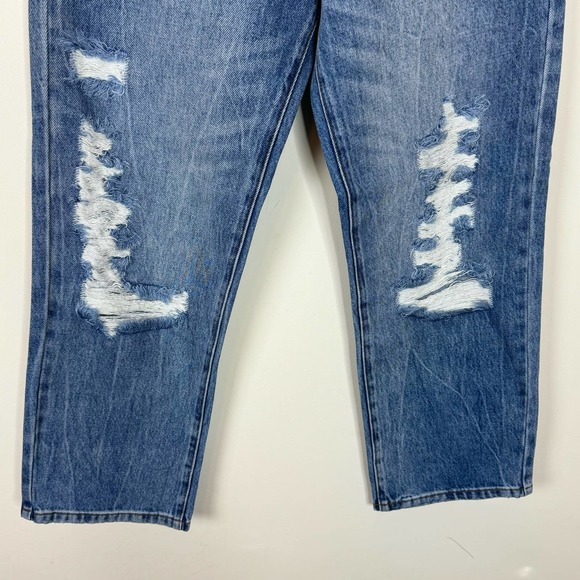 Blank NYC Blue Wildflower Destruct The Baxter Ribcage Straight Jean NWT Size 25 - Picture 3 of 9